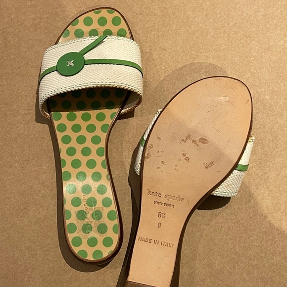 Kate Spade vintage Polka Dot Flat Sandals Slides - Picture 2 of 2